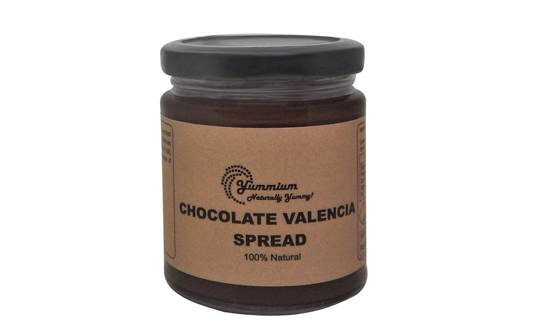 Yummium Chocolate Valencia Spread 100% Natural   Glass Jar  225 grams